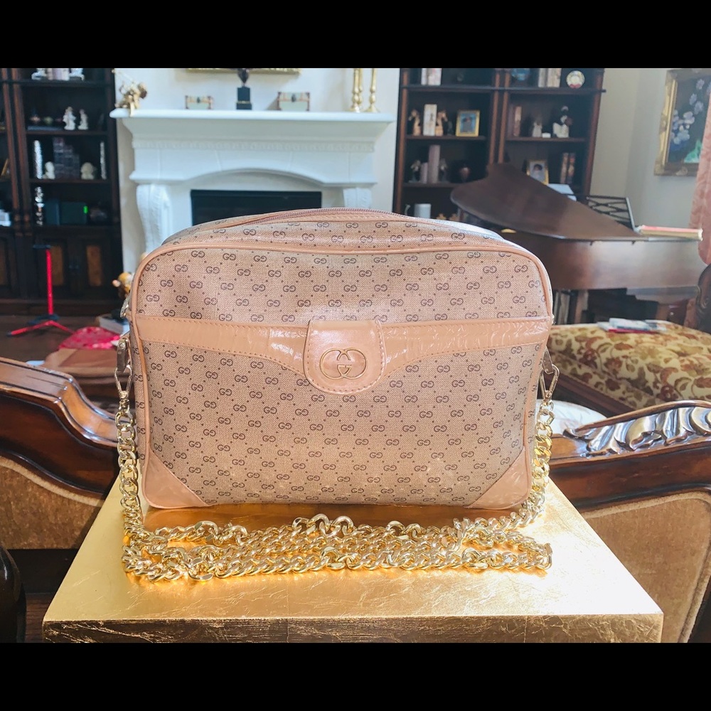 Vintage Large Microguccisima crossbody camera bag